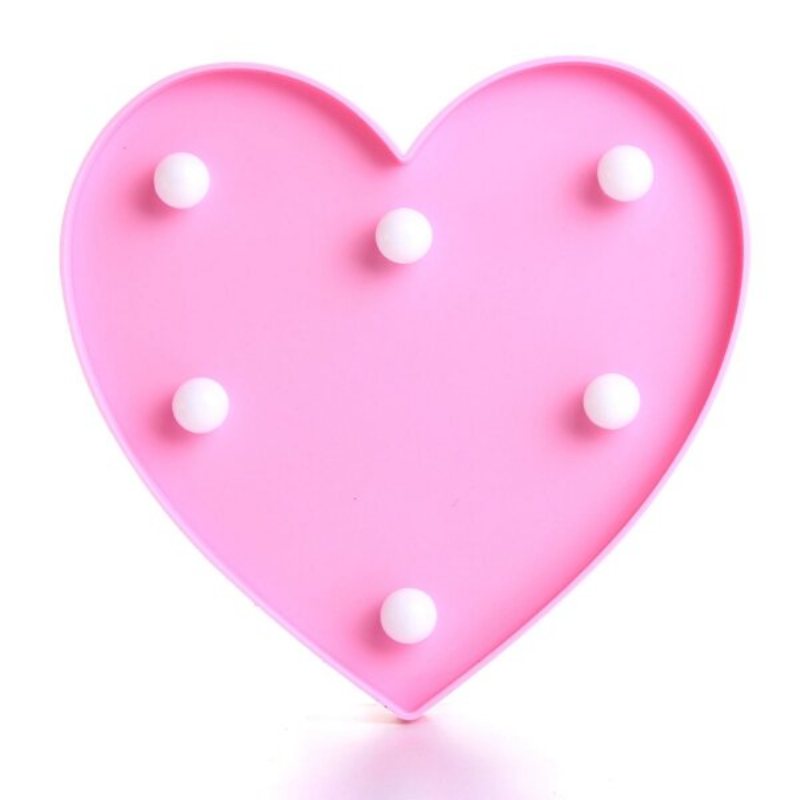 Söt 11 Led Marquee Heart Night Light Batterilampa Baby Kids Sovrum Heminredning