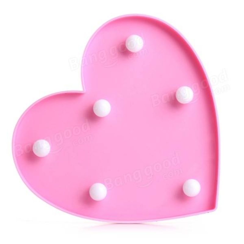 Söt 11 Led Marquee Heart Night Light Batterilampa Baby Kids Sovrum Heminredning