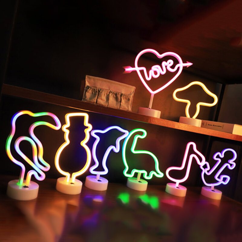 Uppgradera Neon Night Light Rabbit Vibrato Anchor Bigmouth Bird Creative Spot