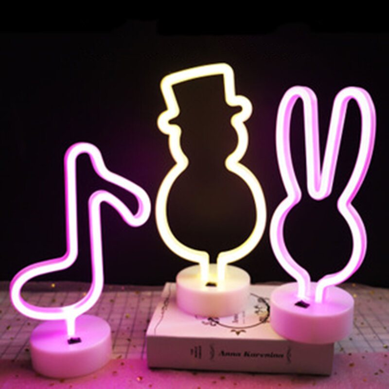 Uppgradera Neon Night Light Rabbit Vibrato Anchor Bigmouth Bird Creative Spot