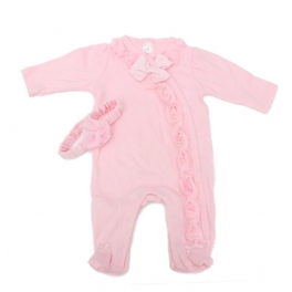 22'' Handgjorda Rosa Dockakläder Reborn Newborn Baby Girl Jumpsuit Huvudbonad