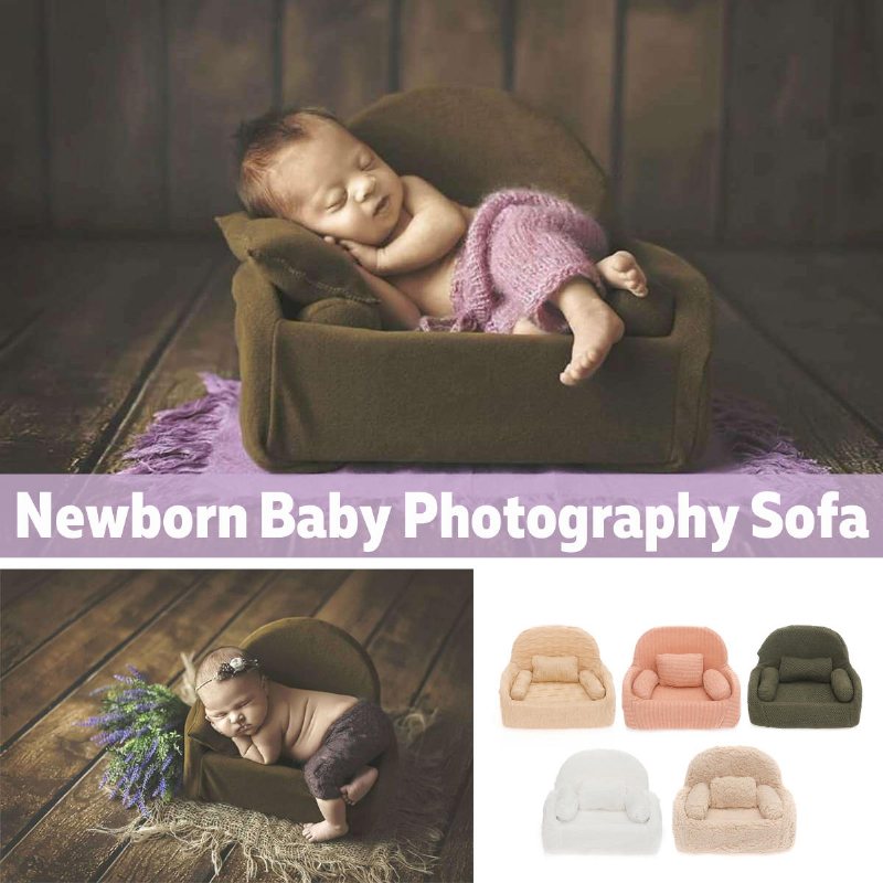 4 I 1 Nyfödd Pojkeflicka Fotografi Soffa Stol Mjuk Bolster Baby Sittdyna