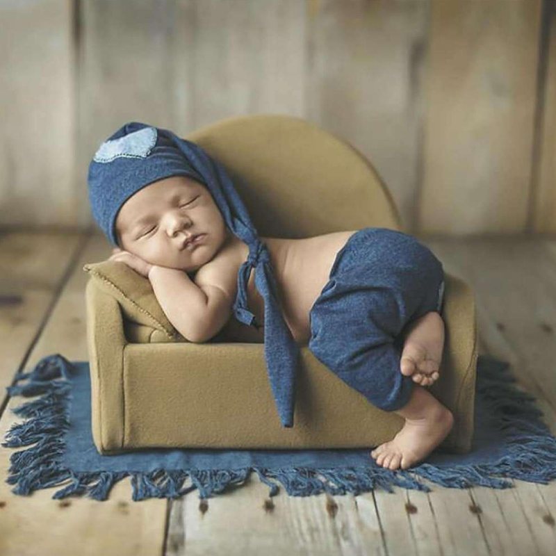 4 I 1 Nyfödd Pojkeflicka Fotografi Soffa Stol Mjuk Bolster Baby Sittdyna