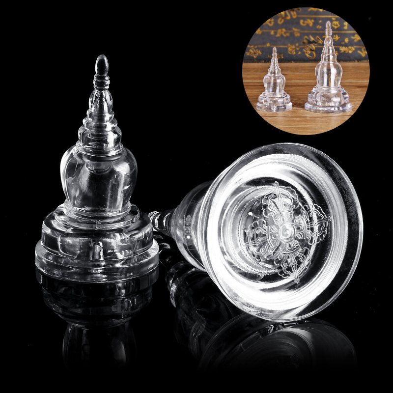 Akryl Klar Tibet Tibetansk Buddhist Mikky Crystal Stupa Tower