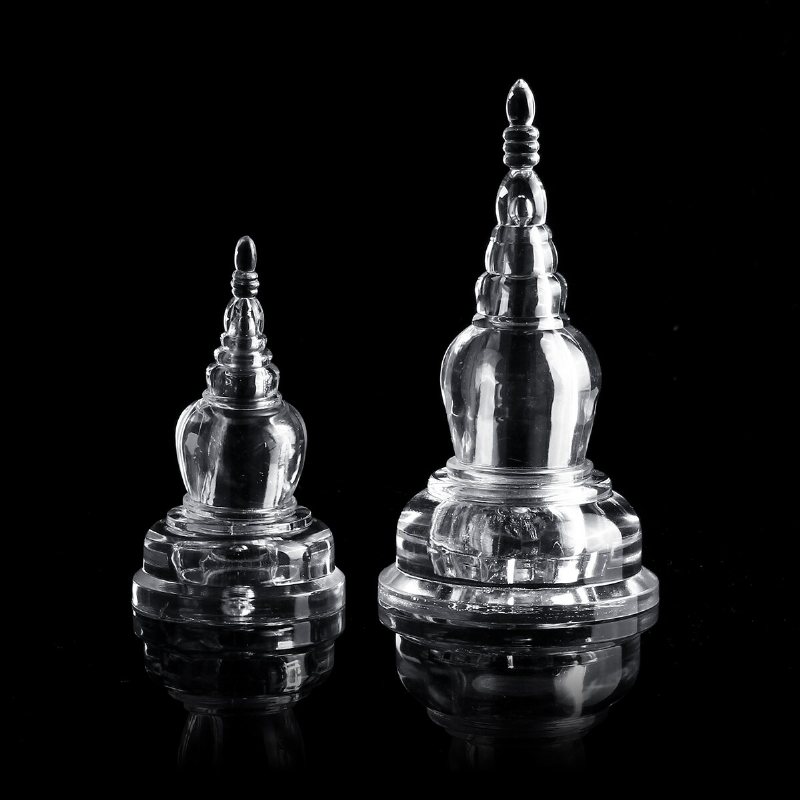 Akryl Klar Tibet Tibetansk Buddhist Mikky Crystal Stupa Tower