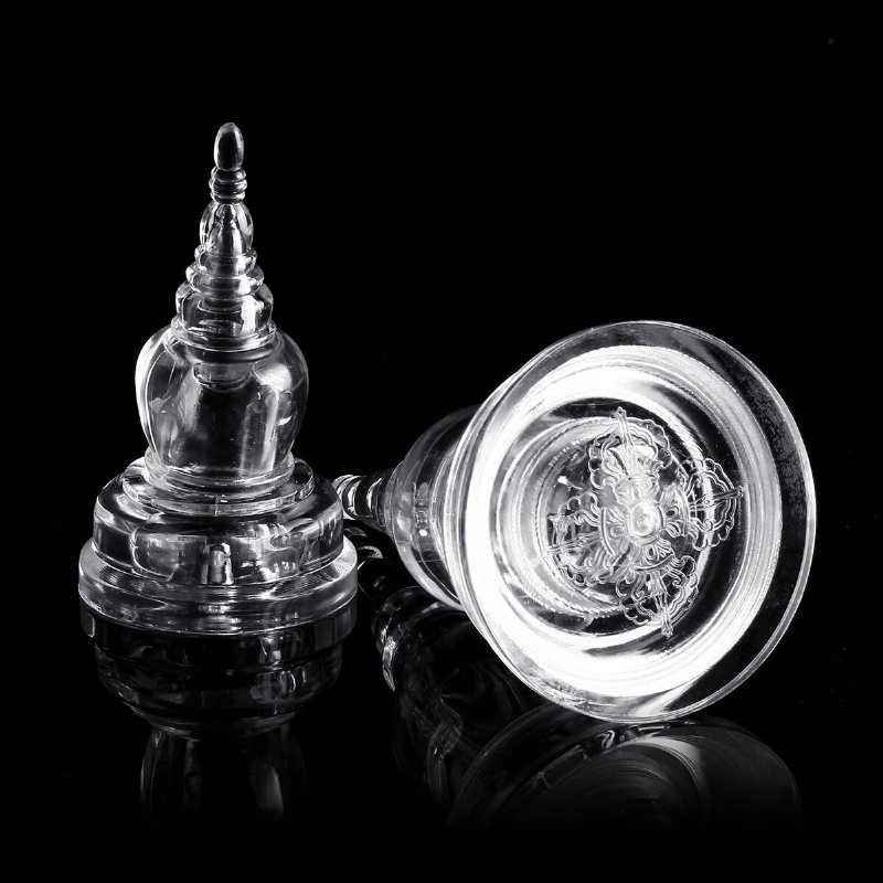 Akryl Klar Tibet Tibetansk Buddhist Mikky Crystal Stupa Tower