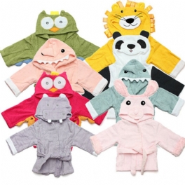 Baby Nighty Pyjamas Barn Småbarn Djur Cartoon Badrock Handduk