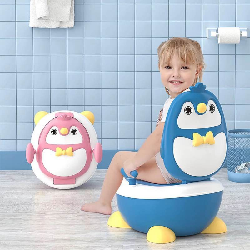 Barn Potty Penguin Form Stänksäker Urin Bärbar Toalett Fritt Justerbar Höjd För Barnvård