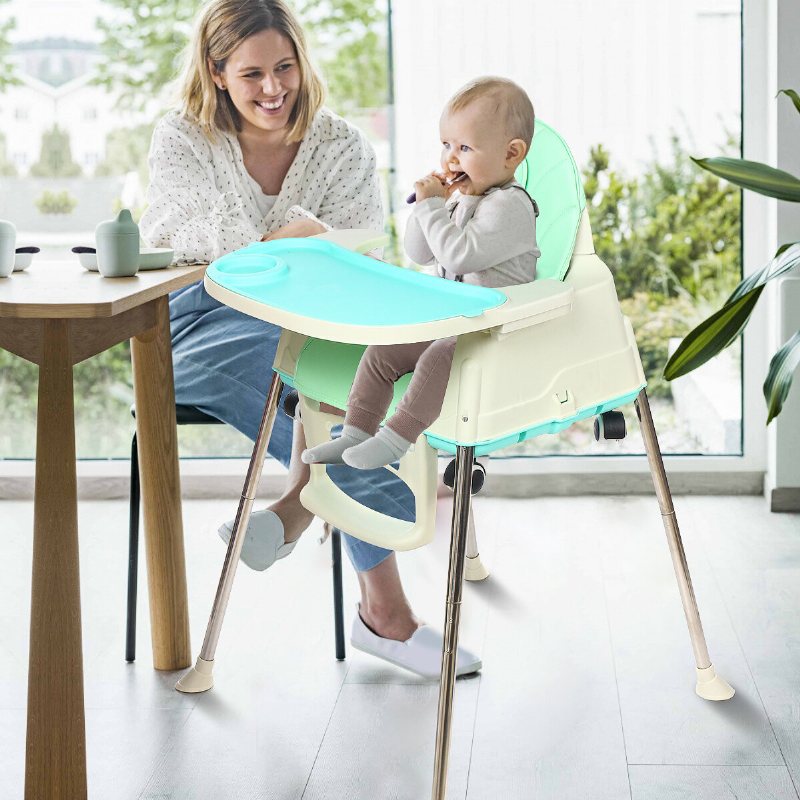 Barnmatsalsstol Babymatbord Bb Plast Multifunktionell Matsalsstol Män Och Kvinnor Babyspel Matstol Remskiva Spelstol