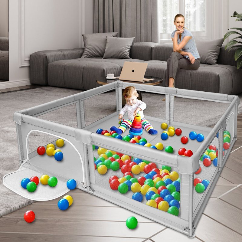 Bioby Baby Lekhage 360° Vid Vy Barn Lekplats Säkerhetsstängsel Anti-kollosion Ball Pool Aktivitet Lek Penna