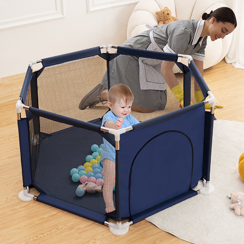 Comomy 6-sidig Babylekhage För Spädbarn Baby Playard Småbarn 6 Paneler Säkerhet Fällbar Inomhus Utomhus Barn Lekpennor Babystaket Spelleksak Pooltält