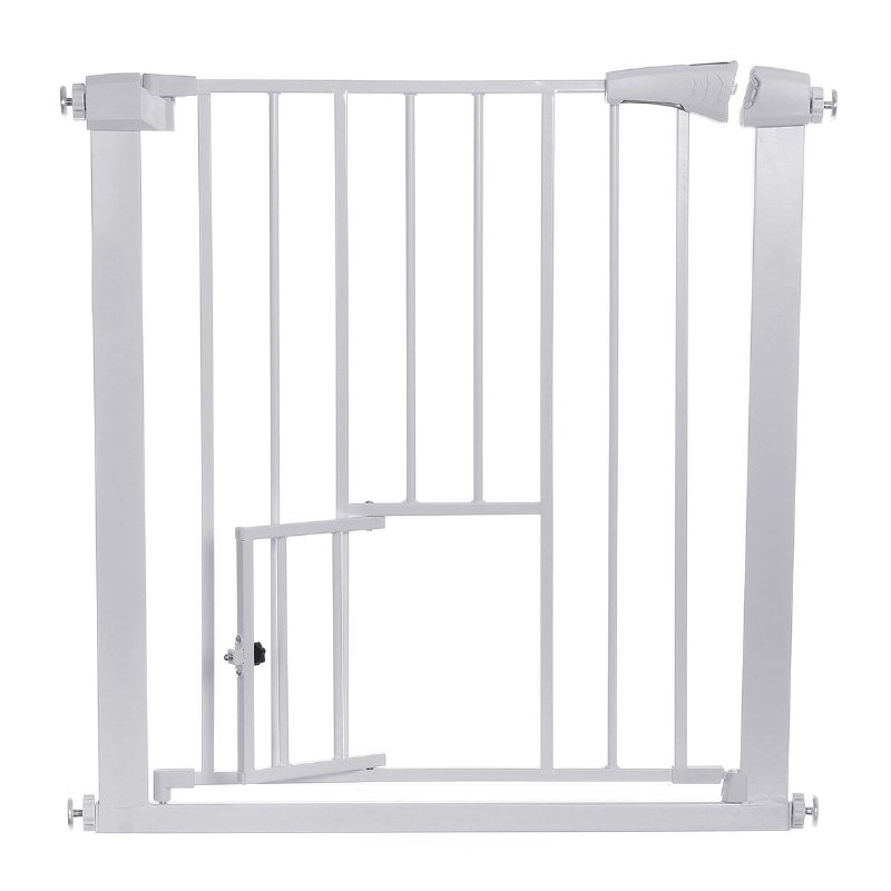 Comomy Extra Bred Pet Gate För Hund Katt Djur Baby Staket Pennor Med Svängdörr Kids Play 30" Tall Doggie För Trappor Dörröppning Vit/svart