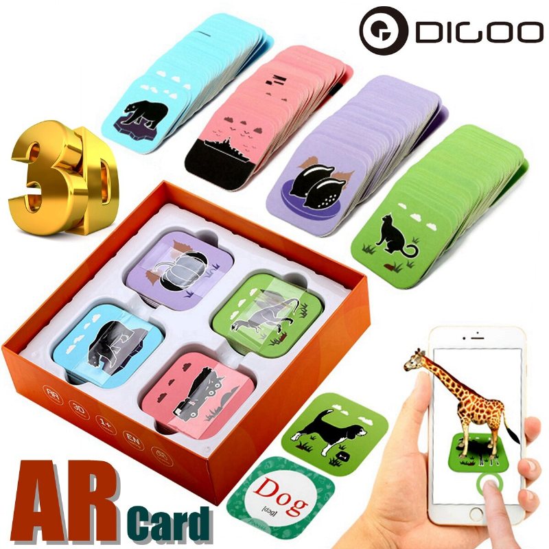 Digoo Bb-cq1 Ar Utbildningskort 108 St Early Learning Interactive Educational Kids 3d Speelgoed