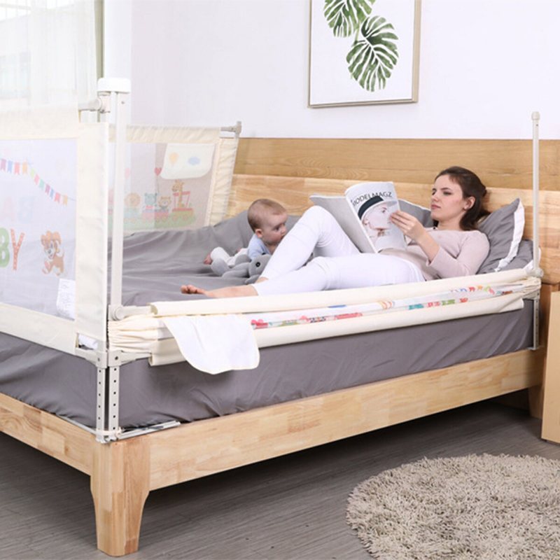 Intelligent Sju-växlad Justerbar Babysängstaket Anti-fall Babyskydd Baby Sängbord Baffel Universal Vertikalt Lyft Babystaket