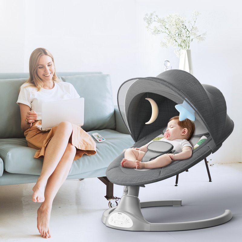 Kimbosmart Baby Swing Bouncer Chair Multifunktionsmusik Elektrisk Gunga Aktiviteter Rocker