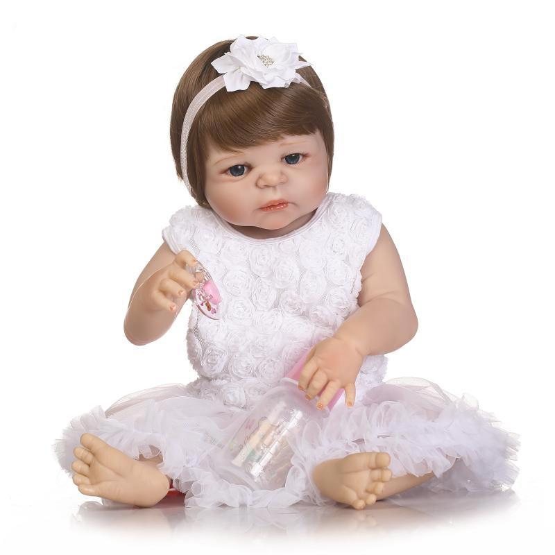 Npk 22 Tum Reborn Baby Doll Realistiskt Verklighetstrogen Flickdocka Vinyl Lekhusleksak