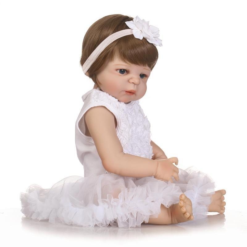 Npk 22 Tum Reborn Baby Doll Realistiskt Verklighetstrogen Flickdocka Vinyl Lekhusleksak