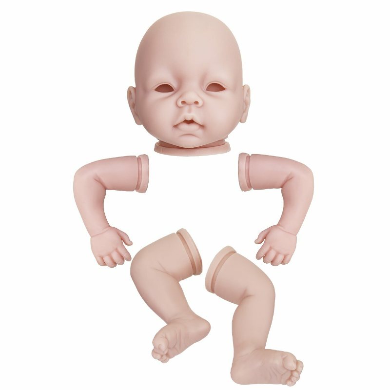 Silikon Vinyl Diy Reborn Baby Doll Accessoarer Naturtrogna Småbarnspresenter Utan Kropp