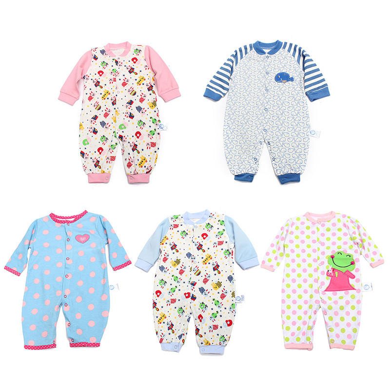 Tecknad Newborn Romper Baby Bomullskläder Spädbarn Flickor Pojkar Outfit Kläder