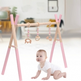 Trä Baby Gym Leksak Giftfri Ekologisk Lekställ Barnkammare Kul 3 Hängande Mobil Träställ Rumsdekoration