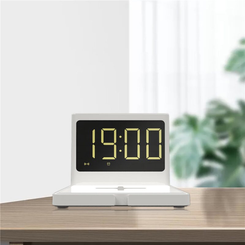 15w Väckarklocka Nattljus Multifunktionell 3 I 1 Mobil Trådlös Laddning Creative Clock Snabbladdare Presenttillbehör