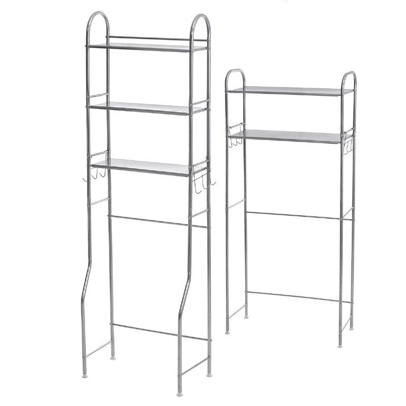 2/3-vånings Över Toalettstol Tvättmaskin Hylla Badrum Space Saver Rack Organizer Golvställ