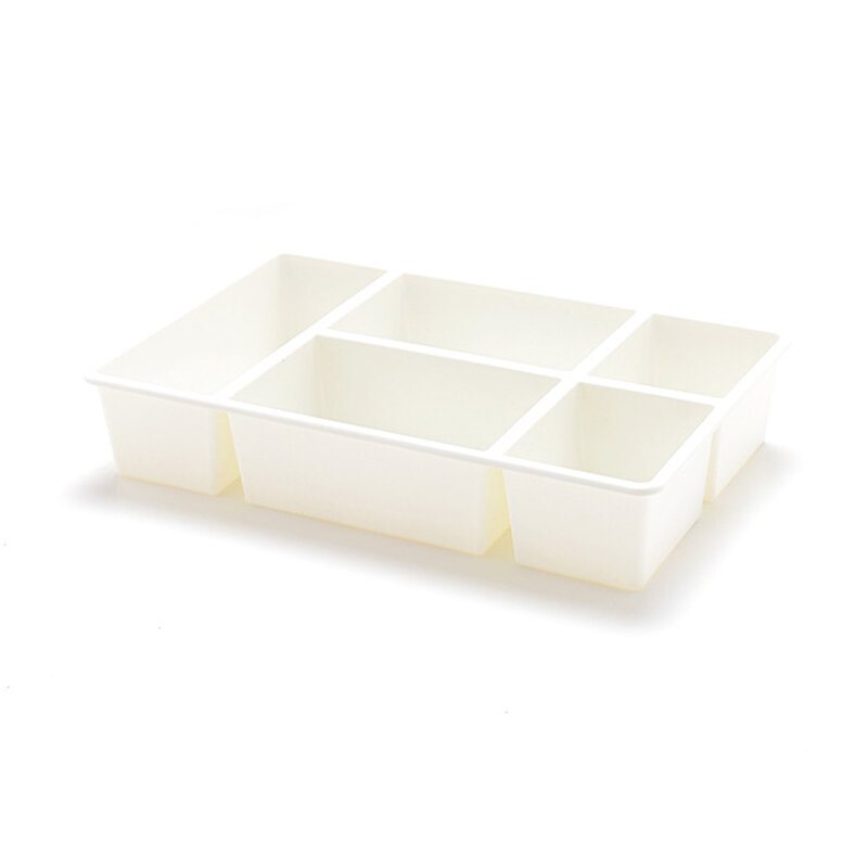 2192 Desktop Separerad Kosmetisk Förvaringslåda Plast 5 Grids Låda Skräp Organizer Box Hudvård Box