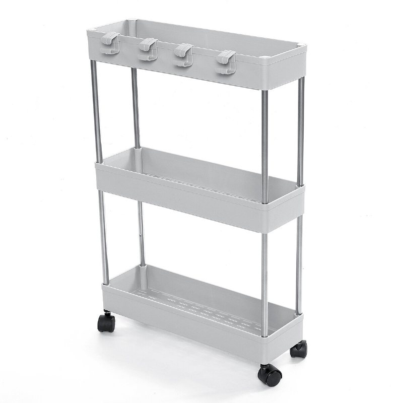 3/4 Tiers Slim Trolley Förvaringshållare Rack Desktop Organizer Kök Badrum