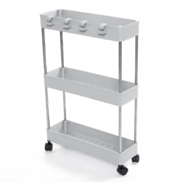 3/4 Tiers Slim Trolley Förvaringshållare Rack Desktop Organizer Kök Badrum