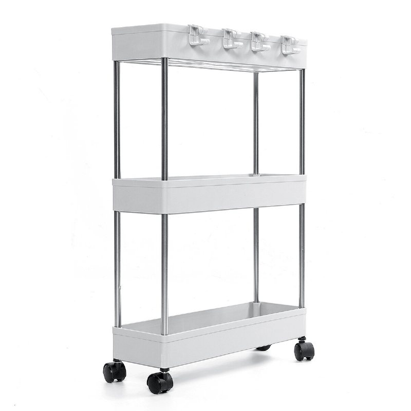 3/4 Tiers Slim Trolley Förvaringshållare Rack Desktop Organizer Kök Badrum