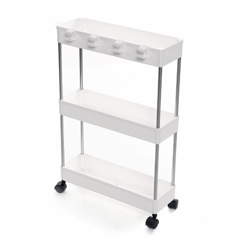 3/4 Tiers Slim Trolley Förvaringshållare Rack Desktop Organizer Kök Badrum