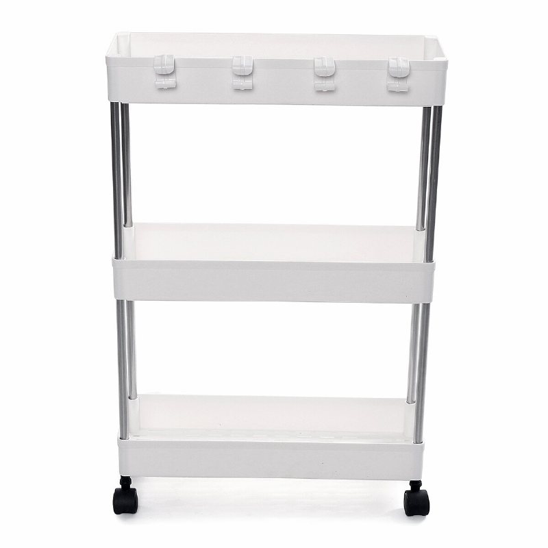 3/4 Tiers Slim Trolley Förvaringshållare Rack Desktop Organizer Kök Badrum