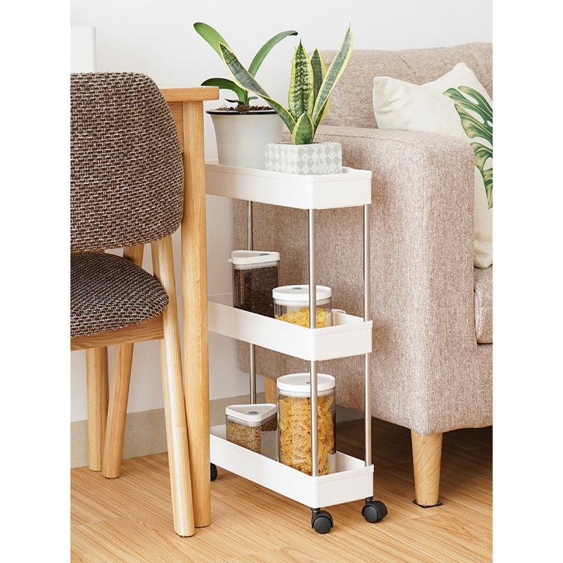 3/4 Tiers Slim Trolley Förvaringshållare Rack Desktop Organizer Kök Badrum