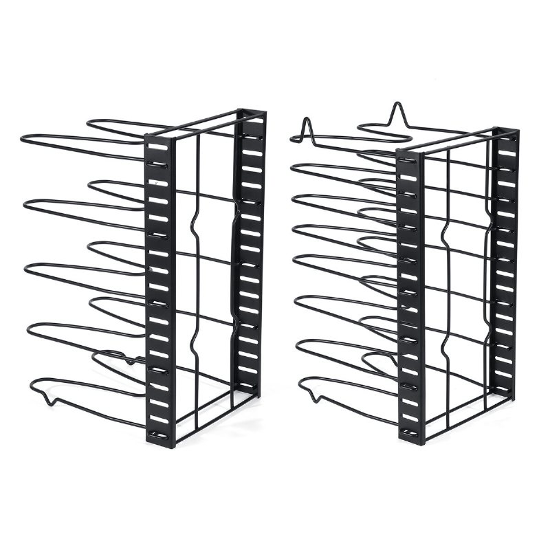 5/8 Nivåer Köksförvaringsställ Organizer Pan Köksredskap Lock Skafferihållare Stativ