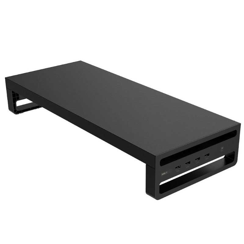 Abs Bärbar Stand Med Usb 3.0 Laddningsport Trådlös Laddare För Pc Monitor Öka Bord Organizer