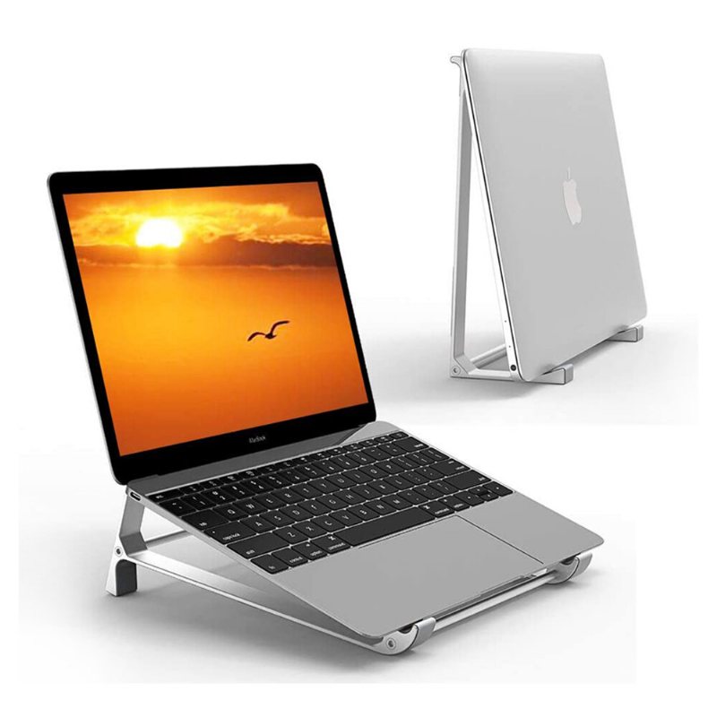 Aluminiumlegering 2 I 1 Vertikalt Stativ Laptopställ Tabletthållare Skrivbordsmobiltelefonställ För 17" Laptop Macbook Pro Air