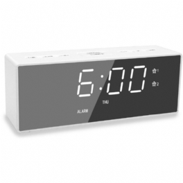 Ek8609 Digital Väckarklocka Timer Led Spegel Snooze Bordsklocka Elektronisk Tid Datum Temperatur Display Heminredning