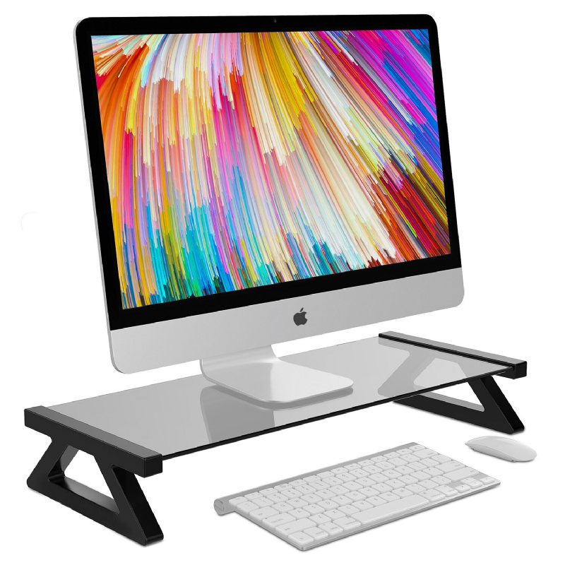 Härdat Glas Monitor Stand Riser Laptop