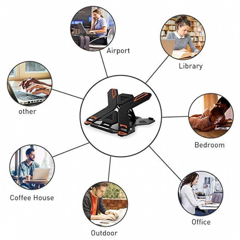 Ice Coorel E5 Bärbar Datorkylare Notebook Kylplatta 8 Gear Regulation 360 Degrees Rotation Stand Lift Bracket Hopfällbart Telefonfäste Stativ För 12-17 Tums Bärbara Datorer