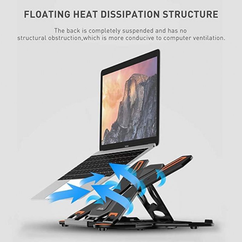 Ice Coorel E5 Bärbar Datorkylare Notebook Kylplatta 8 Gear Regulation 360 Degrees Rotation Stand Lift Bracket Hopfällbart Telefonfäste Stativ För 12-17 Tums Bärbara Datorer