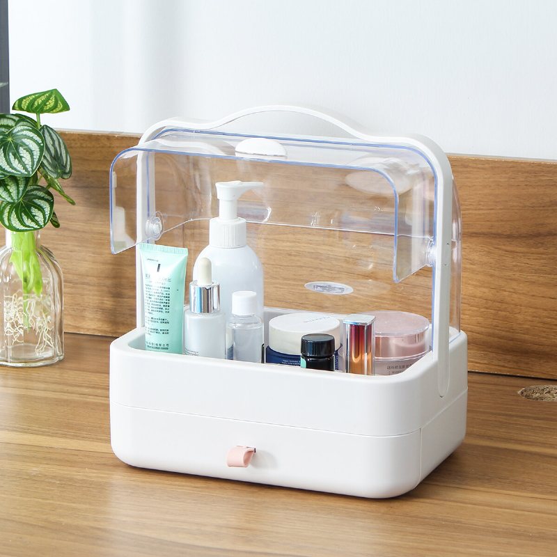 Kosmetisk Förvaringslåda Genomskinlig Dammskydd Desktop Makeup Organizer Bärbar Hylla För Hushåll