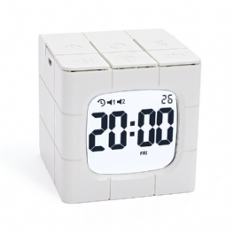 Magic Cube Väckarklocka Led Multifunktionell Time Manager Usb Laddning Timer Study Matlagningsmaterial