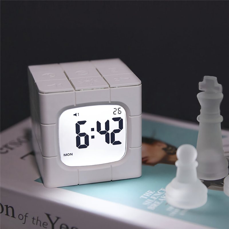 Magic Cube Väckarklocka Led Multifunktionell Time Manager Usb Laddning Timer Study Matlagningsmaterial