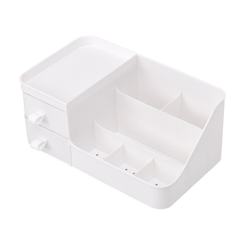 Makeup Organizer Plast Cosmetic Läppstift Förvaringsbox Container Stor Kapacitet Skrivbord Med Sminklåda