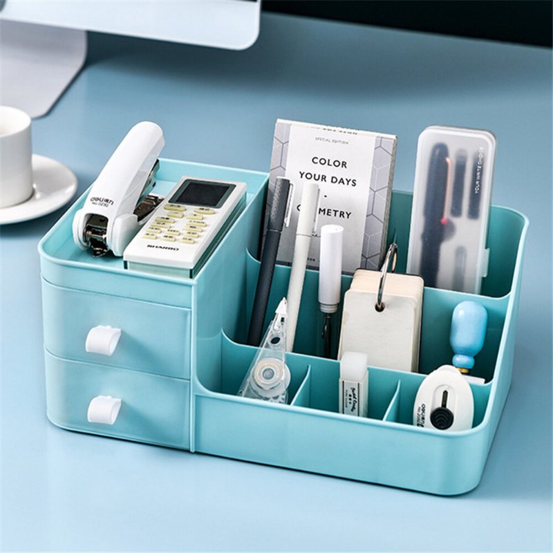 Makeup Organizer Plast Cosmetic Läppstift Förvaringsbox Container Stor Kapacitet Skrivbord Med Sminklåda