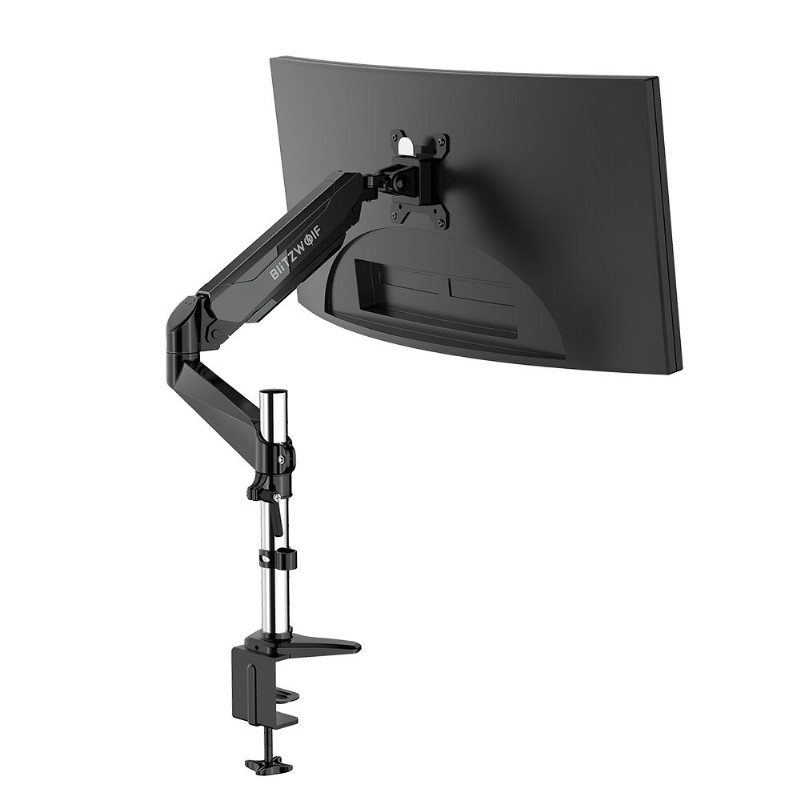 Monitorstativ Med Pneumatisk Arm 32" Monitor 360° Rotation -85°~+90° Lutning 180° Vridbar Justerbar Höjd Och Kabelhantering