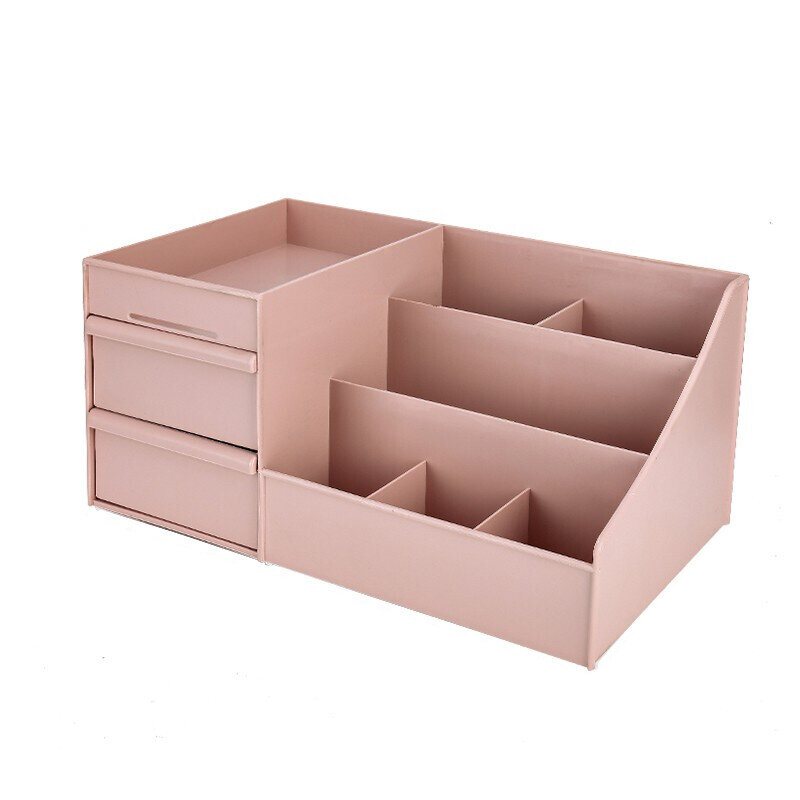 Plast Desktop Organizer Makeup Kosmetisk Förvaringslåda Case Brevpapper Pennhållare Hemdekorationer