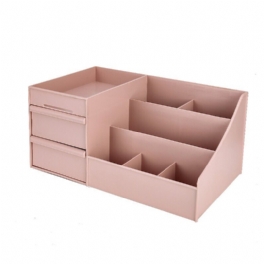 Plast Desktop Organizer Makeup Kosmetisk Förvaringslåda Case Brevpapper Pennhållare Hemdekorationer