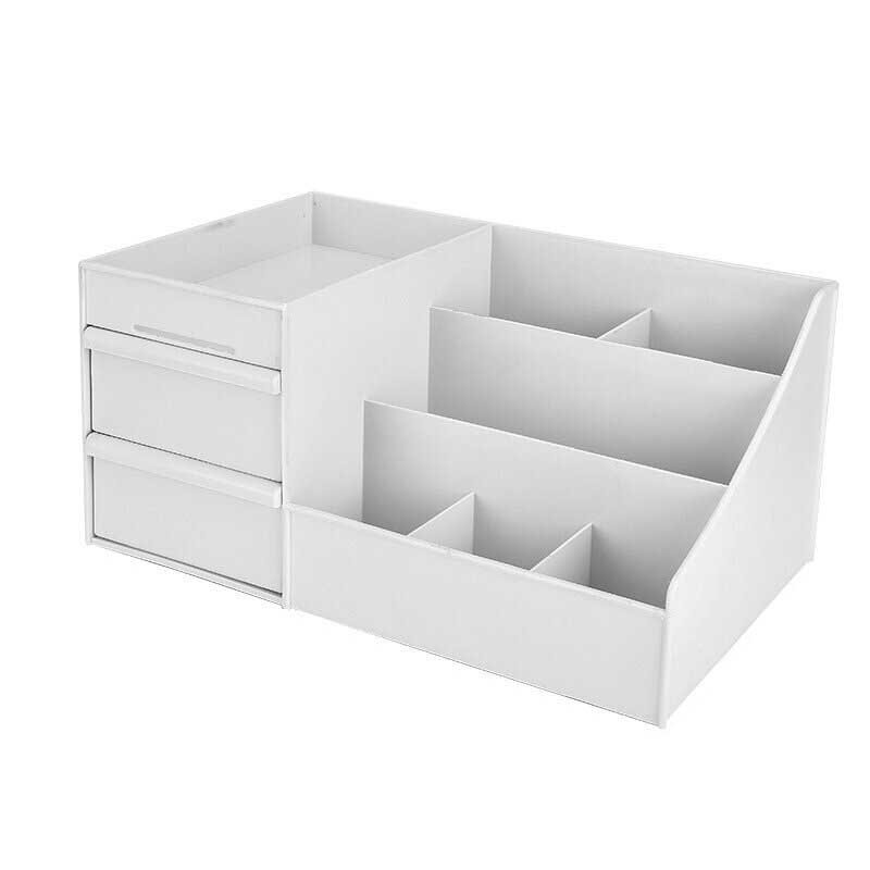 Plast Desktop Organizer Makeup Kosmetisk Förvaringslåda Case Brevpapper Pennhållare Hemdekorationer