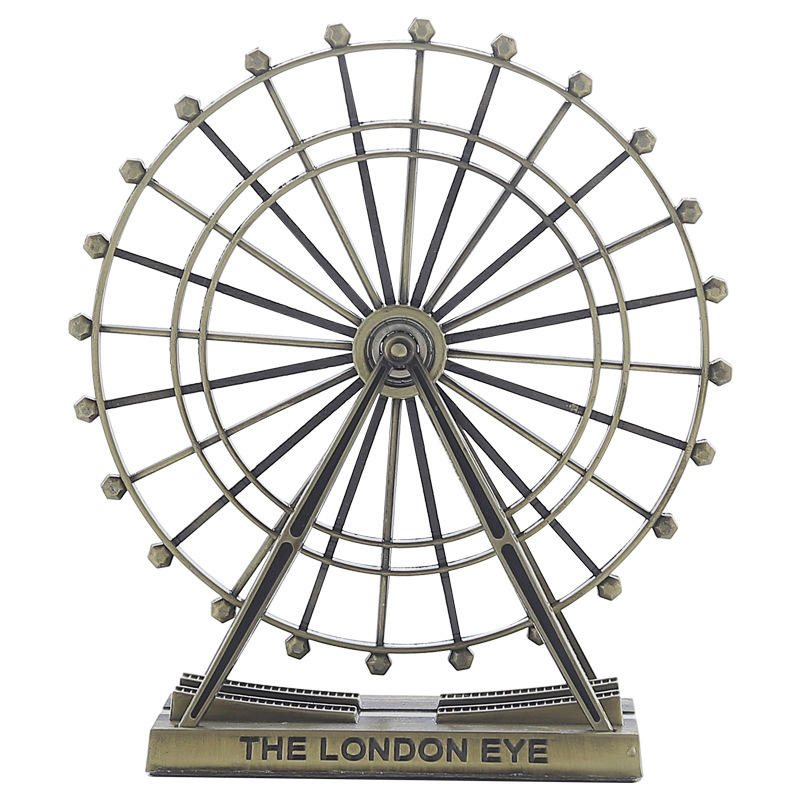 Retro Metall London Eye Pariserhjul Prydnad England Byggnad Hemmakontor Kreativ Skrivbordsdekorationer Modell Souvenir Gåvor